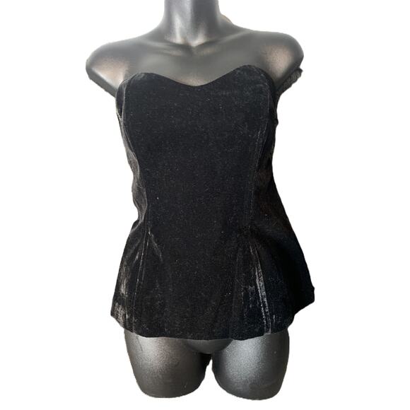 Johnny Wujek Women's Bustier Size 15 Black Velvet - Picture 1 of 5